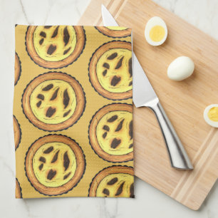 Portuguese Custard Egg Tart Pastel Pastéis de Nata Kitchen Towel