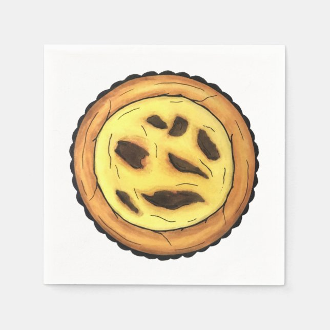 Portuguese Custard Egg Tart Pastel Pastéis de Nata Napkin (Front)