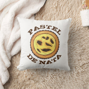 Portuguese Custard Egg Tart Pastel Pastéis de Nata Throw Pillow