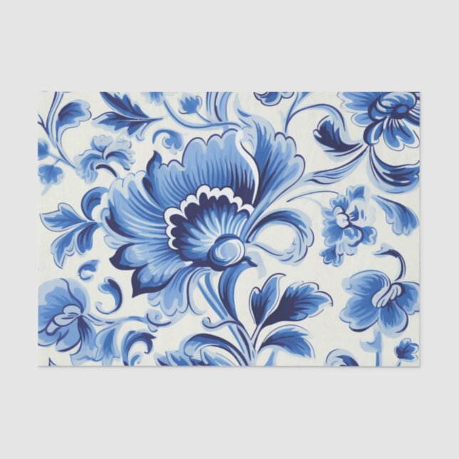 Portuguese cute tile pattern decoupage  tissue paper (Front)