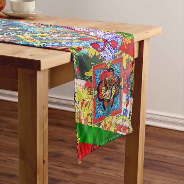 Portuguese design Fleece Blanket Short Table Runner (In Situ)