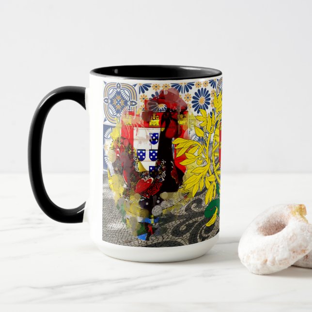 Portuguese designs Acrylic Wall Art Mug (With Donut)
