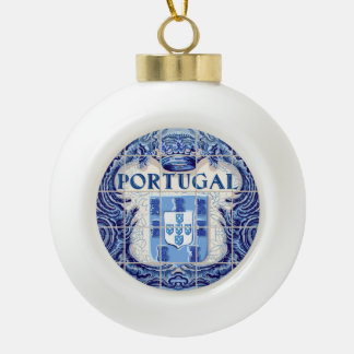 Portuguese designs ceramic ball christmas ornament