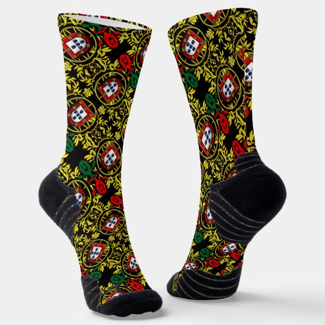 Portuguese designs Crew Socks (Angled)