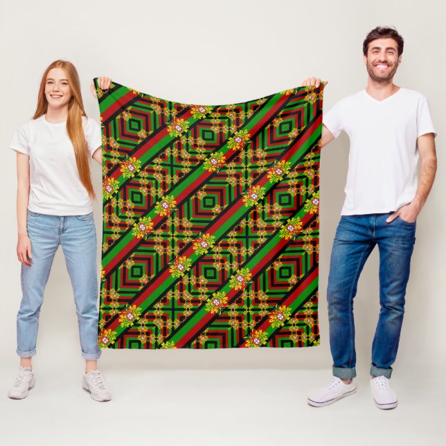 Portuguese designs fleece blanket (In Situ)