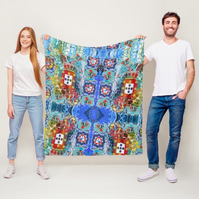 Portuguese designs fleece blanket (In Situ)