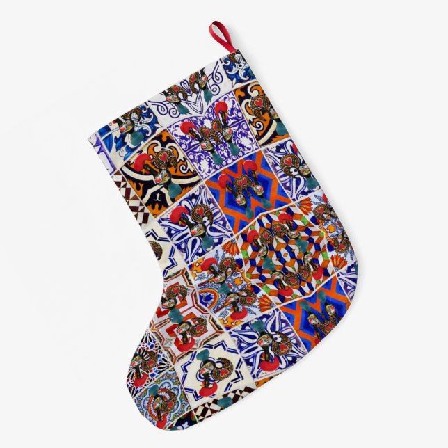 Portuguese designs  large christmas stocking (Back (Hanging))