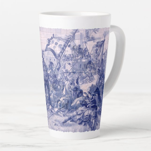 Portuguese designs  latte mug (Right Angle)