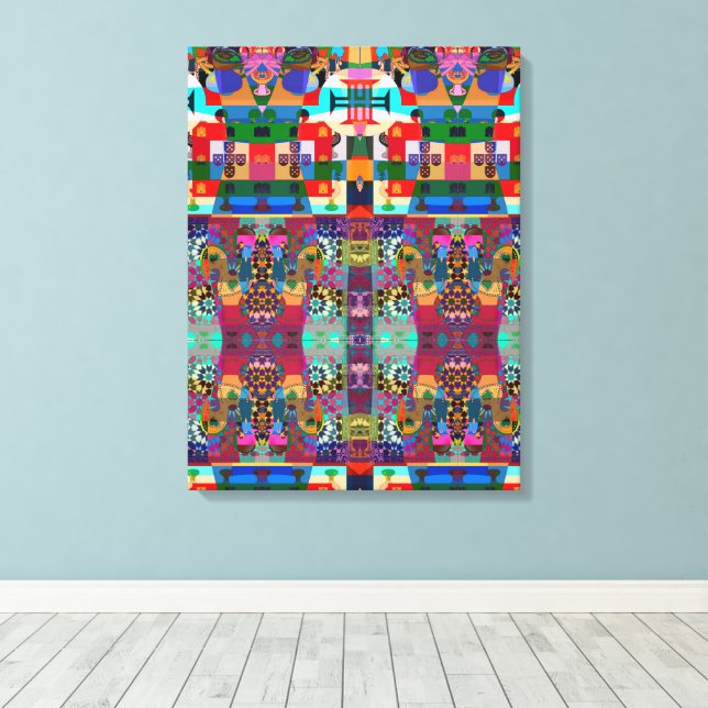 Portuguese designs Stretched Canvas Print (Insitu(Wood Floor))