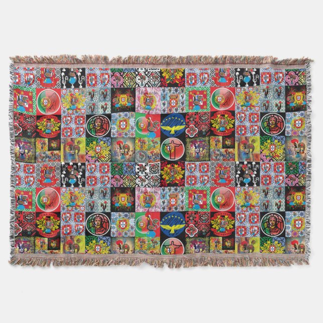 Portuguese designs throw blanket (Front)
