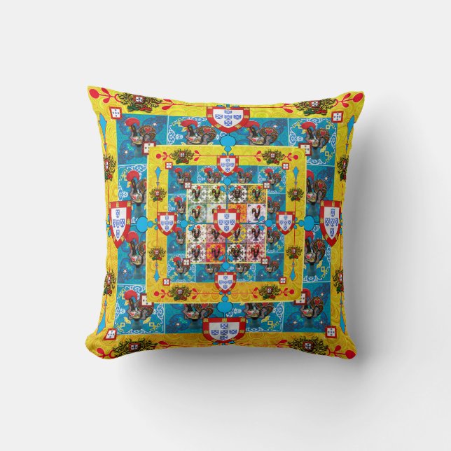 Portuguese designs throw pillow (Front)
