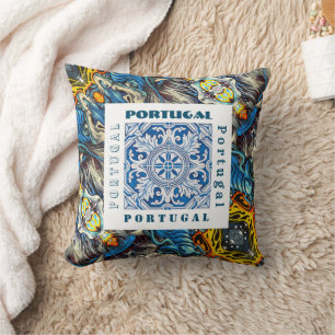 Portuguese designs throw pillow