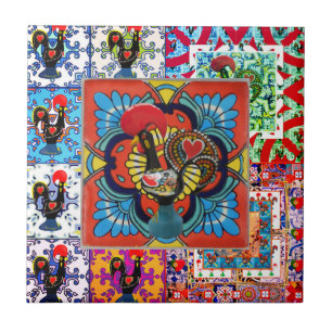 Portuguese designs Tote Throw Pillow Tile