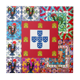 Portuguese designs Tote Throw Pillow Tile
