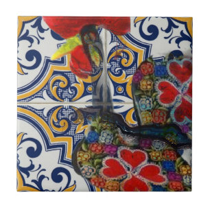 Portuguese designs Wood Wall Art Tile