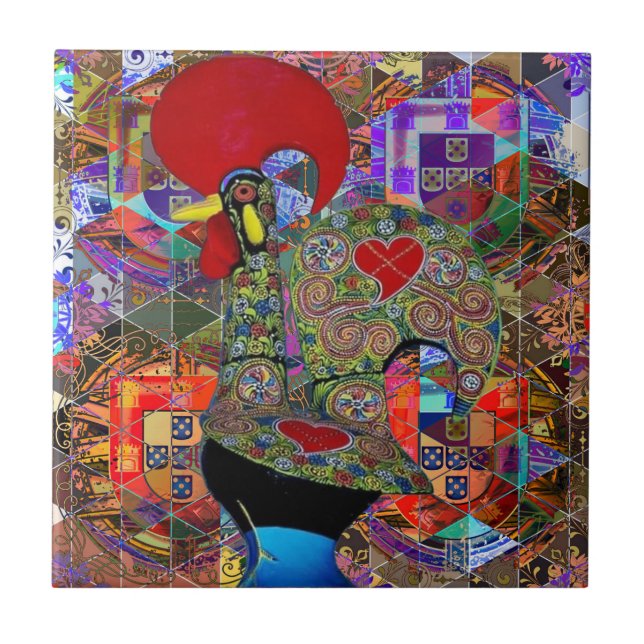 Portuguese designs Wood Wall Art Tile (Front)