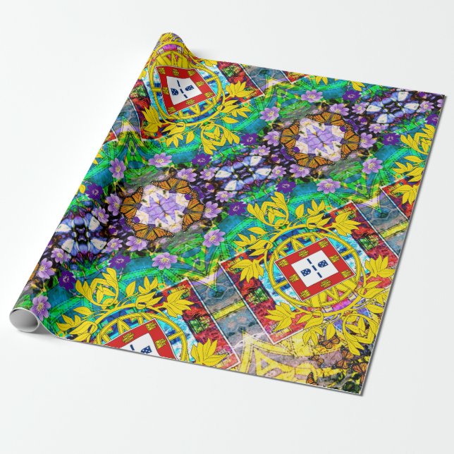 Portuguese designs wrapping paper (Unrolled)