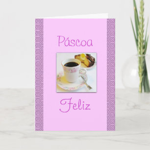 Portuguese: Easter/Easter cake leaf Holiday Card