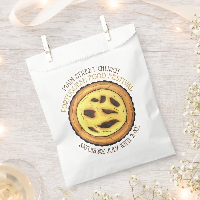 Portuguese Egg Custard Tart Pastry Food Festival Favour Bag (Clipped)