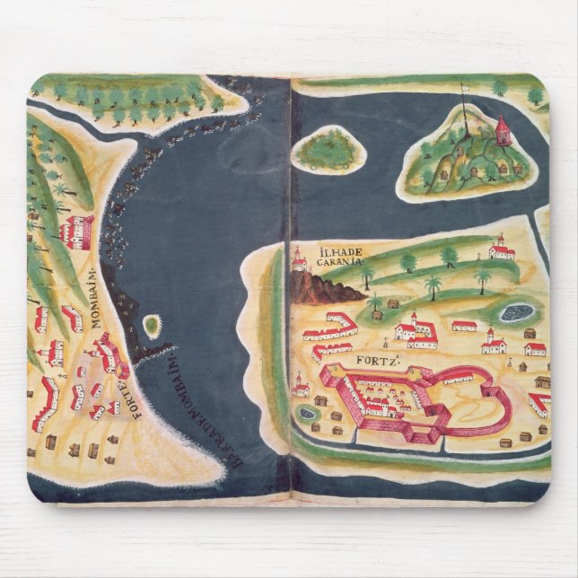 Portuguese exploration map of Mombassa Mouse Pad (Front)