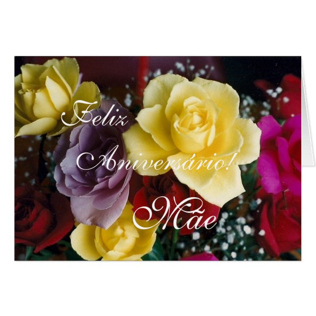 Portuguese: Feliz Aniversario Mae! (Front Horizontal)
