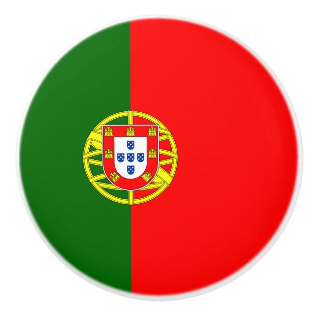 Portuguese Flag Ceramic Knob (Front)