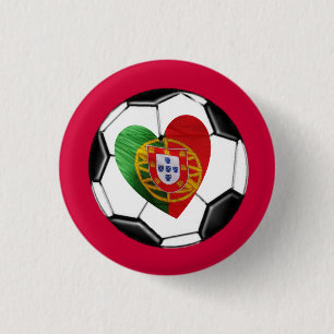 Portuguese: flag & heart 1 inch round button
