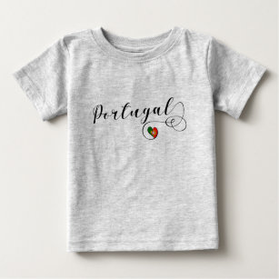 Portuguese Flag Heart, Portugal Baby T-Shirt