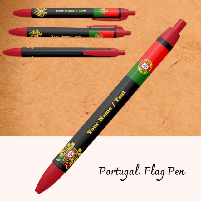 Portuguese Flag Pen, Portugal / Personalized Black Ink Pen (Creator Uploaded)