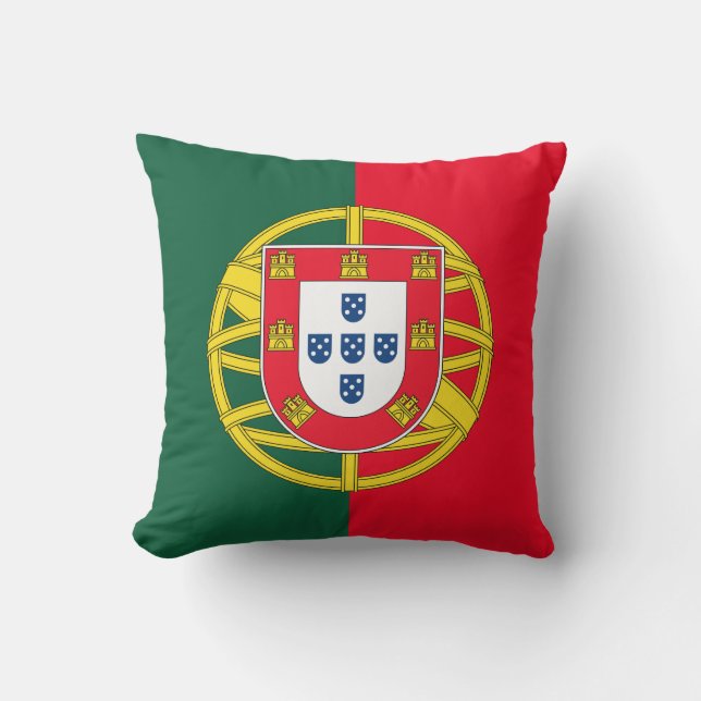 Portuguese flag quality throw pillow (Front)