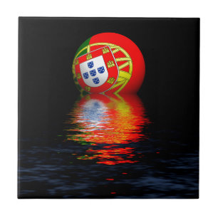 Portuguese flag sunrise. tile