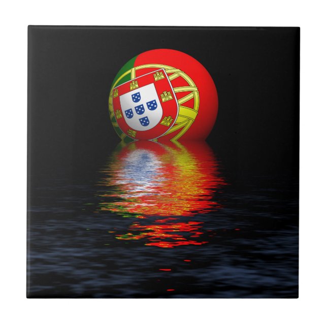 Portuguese flag sunrise. tile (Front)