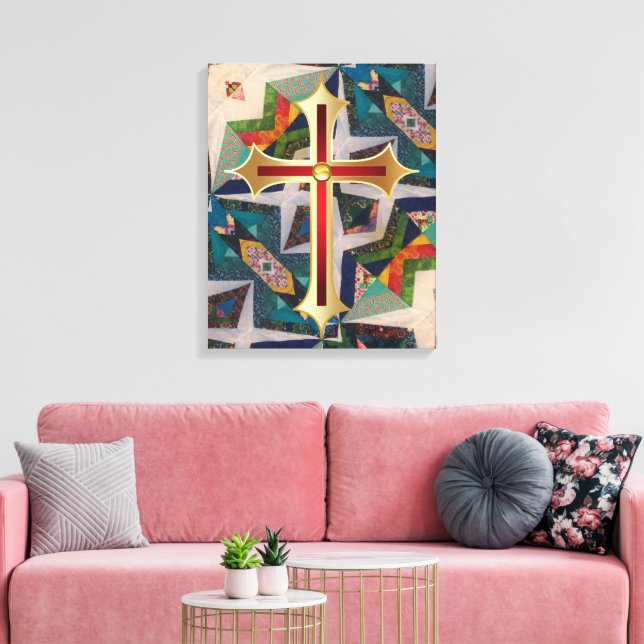 Portuguese folk art canvas print (Insitu(LivingRoom))