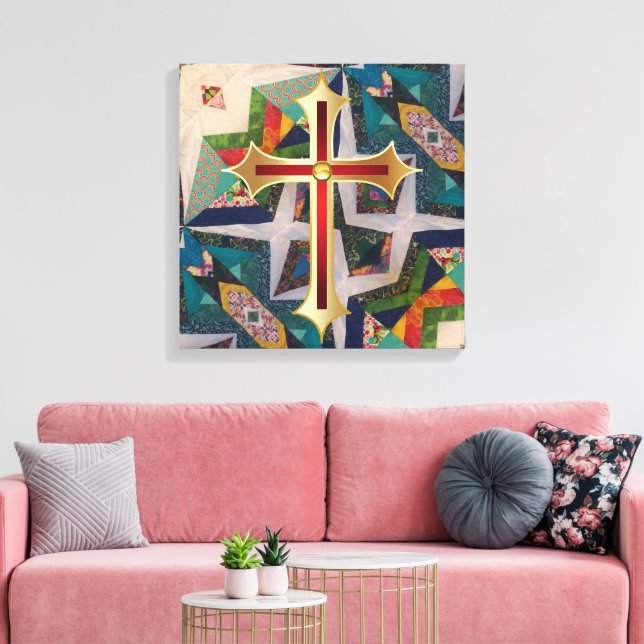 Portuguese folk art canvas print (Insitu(LivingRoom))