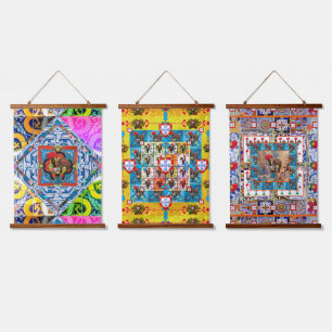 Portuguese folk art design hanging tapestry