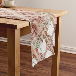 Portuguese folk art design short table runner