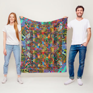 Portuguese folk art fleece blanket
