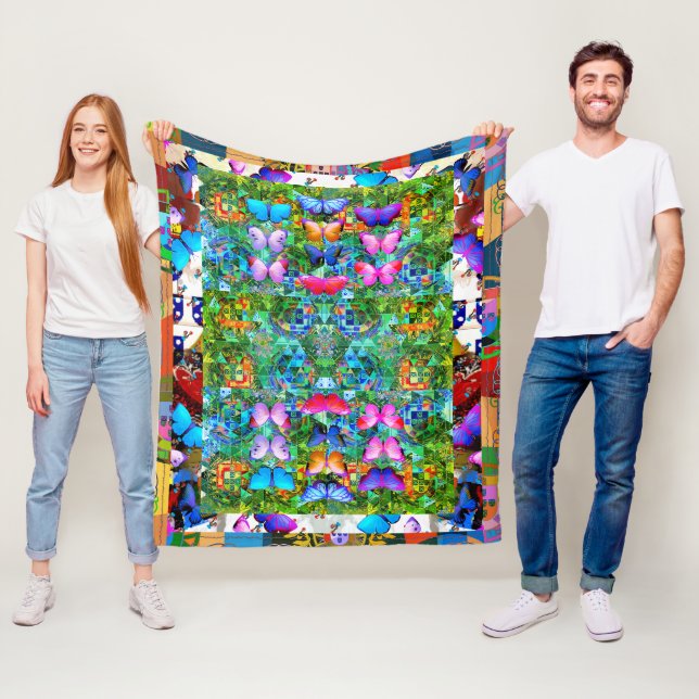 Portuguese folk art Fleece Blanket (In Situ)