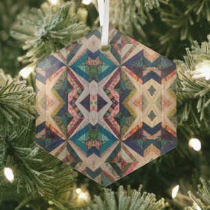 Portuguese folk art glass ornament