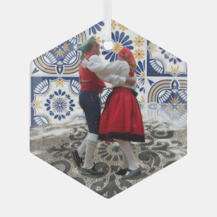 Portuguese folk art glass ornament