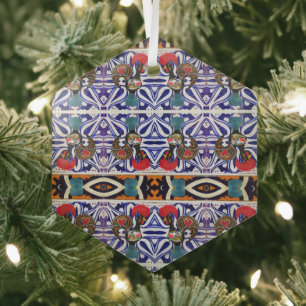 Portuguese folk art glass ornament