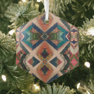 Portuguese folk art glass ornament