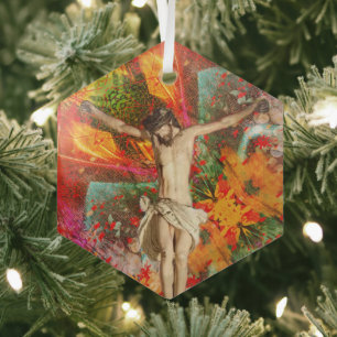 Portuguese folk art glass ornament