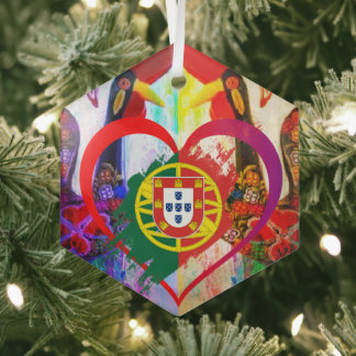 Portuguese folk art glass ornament