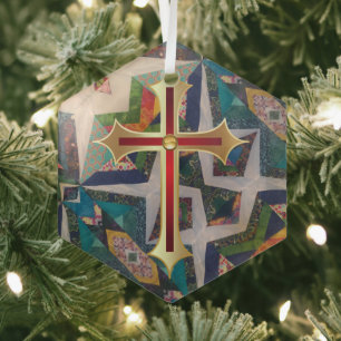 Portuguese folk art glass ornament