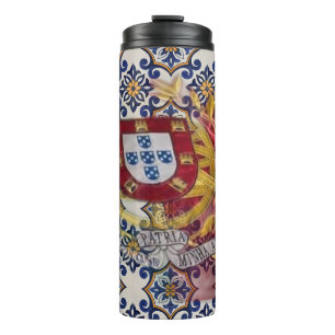 Portuguese folk art thermal tumbler
