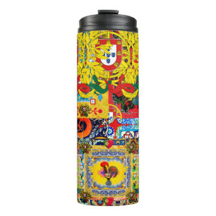 Portuguese folk art thermal tumbler