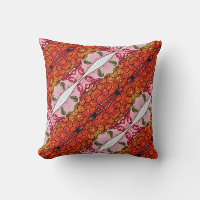 Portuguese folk art throw pillow (Front)