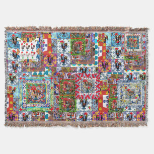 Portuguese folk artThrow Blanket