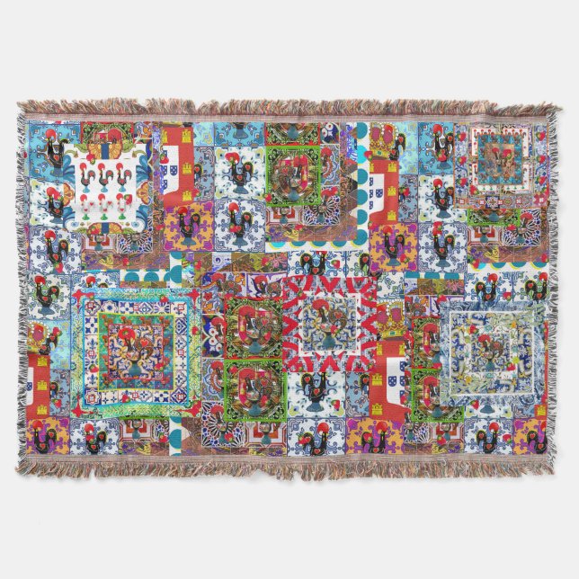 Portuguese folk artThrow Blanket (Front)